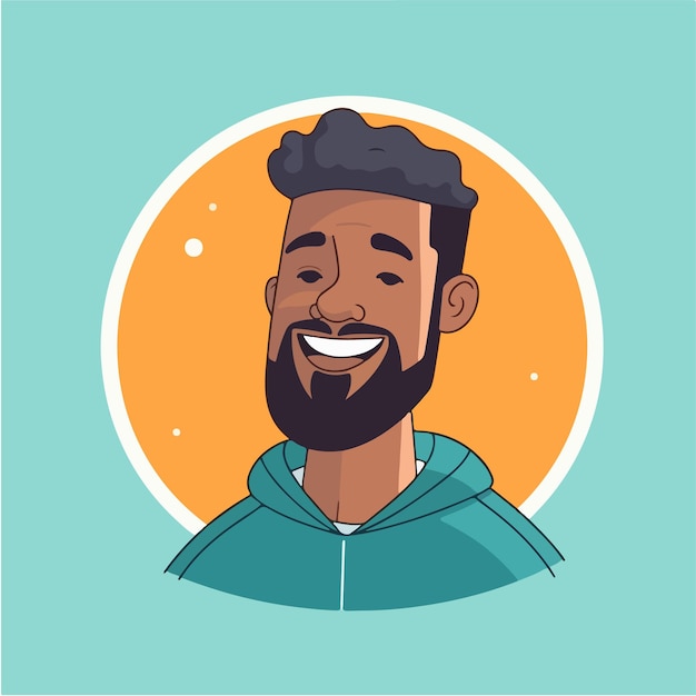 a Portrait et avatar d'un homme Rire et joie sourire et calme Diversité de personnages