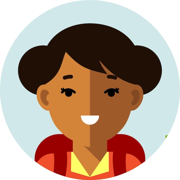 Vecteur portrait d'avatar rond d'une fille hispanique d'élève du primaire avec sac à dos dans un style plat