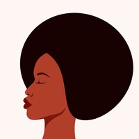 Portrait d'une belle femme afro-américaine. profil.