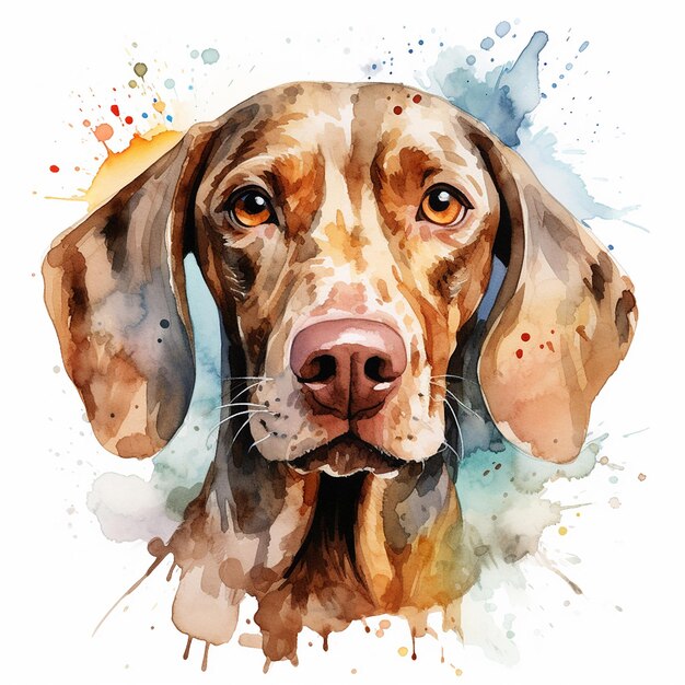 Vecteur portrait de chien à l'aquarelle sur fond blanc