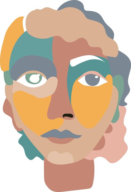 Portrait D'une Femme Dans Un Style Moderne Abstrait. Illustration Vectorielle Pour Votre Design De Mode Moderne