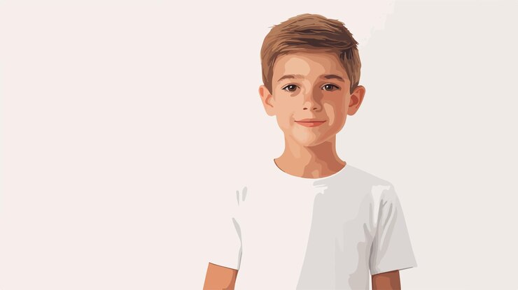 Vecteur portrait d'un garçon souriant