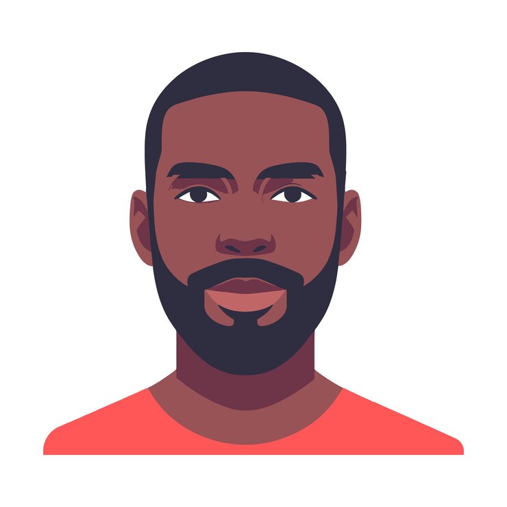 Vecteur portrait d'homme barbu vecteur plat