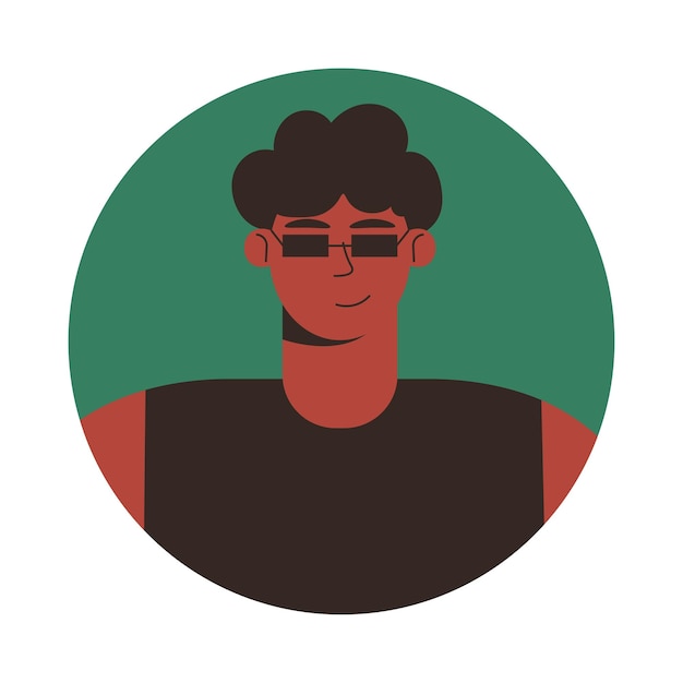 Vecteur portrait d'homme dans un cadre rond avatar d'un personnage masculin isolé sur un fond blanc profile utilisateur