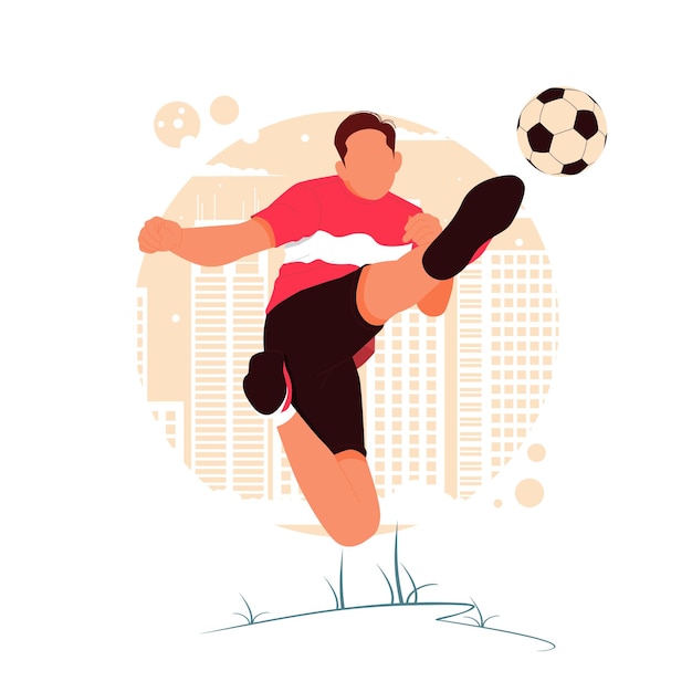 Vecteur portrait d'un homme jouant au football