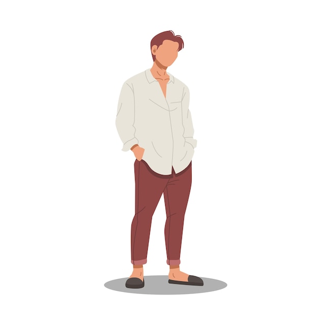 portrait d'un homme en tenue décontractée élégante illustration de design plat