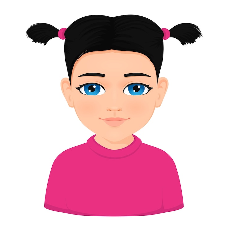 Vecteur portrait d'une petite fille mignonne