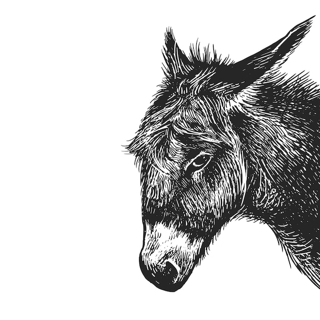Portrait réaliste d'un animal africain Tigre Gravure vintage Dessin à la main noir et blanc Vector
