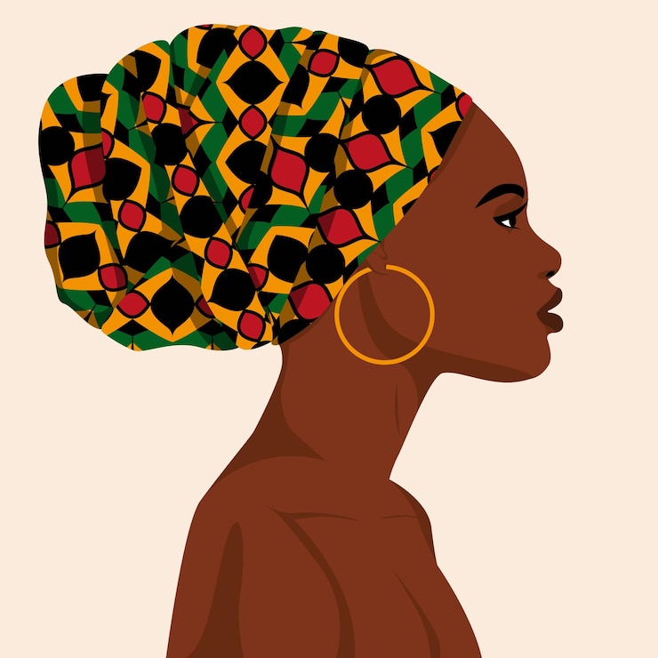 Vecteur portrait de vecteur d'une jeune femme noire