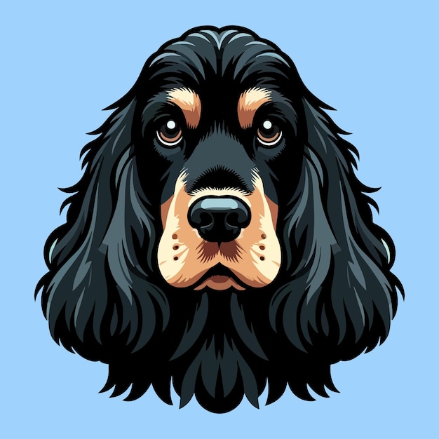 Portrait Vectoriel D'un Cocker Spaniel Anglais Avec Un Arrière-plan Isolé