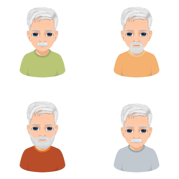 Le portrait d'un vieil homme barbu et moustaché