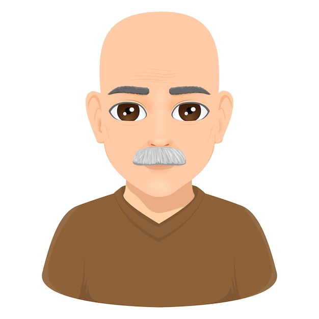portrait d'un vieil homme chauve et barbu