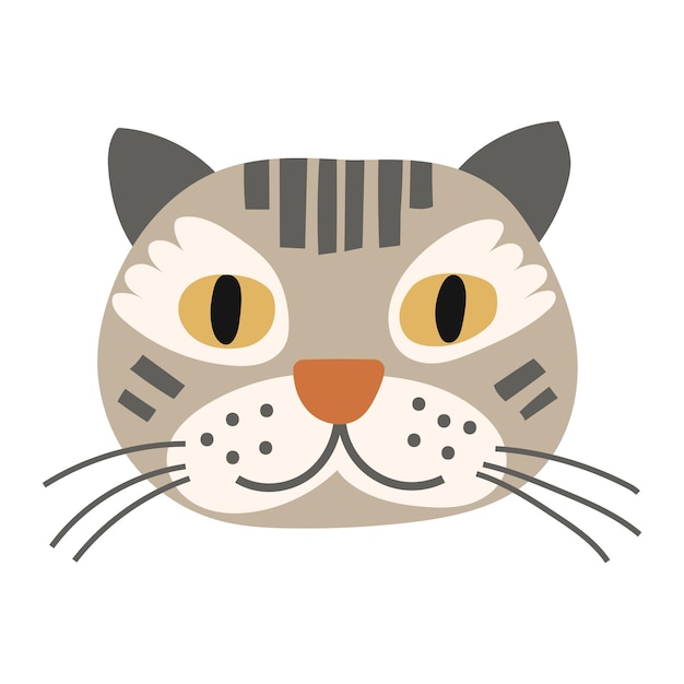 Portrait De Visage De Chat Chat Foldex Illustration Vectorielle