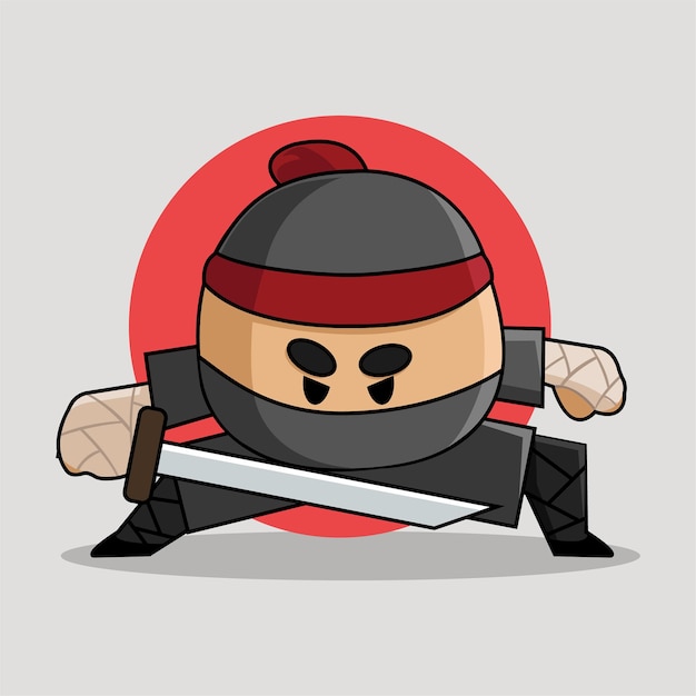Vecteur la pose de l'épée ninja