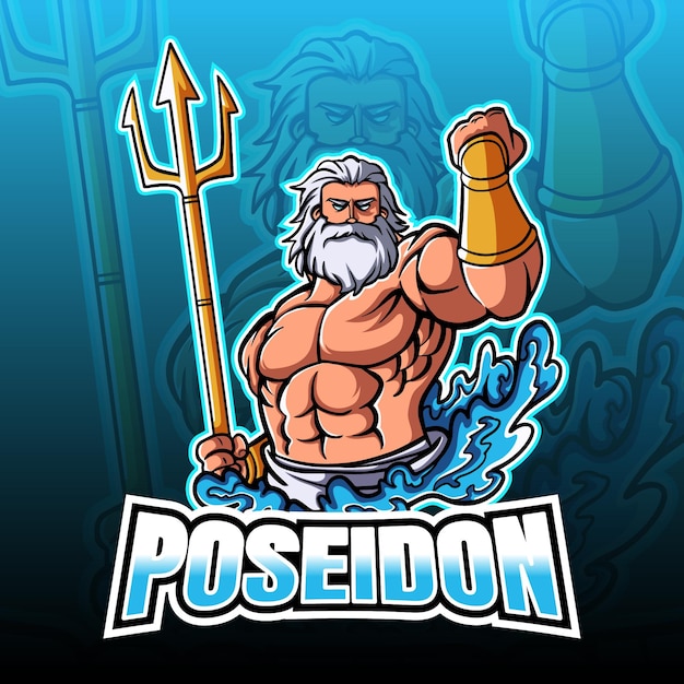 Poséidon Avec Illustration Esport Trident