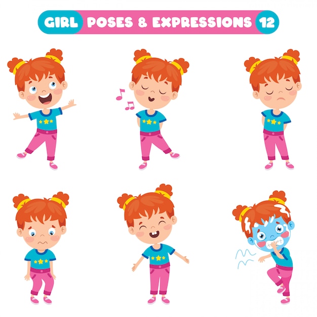 Poses Et Expressions D'une Fille Drôle