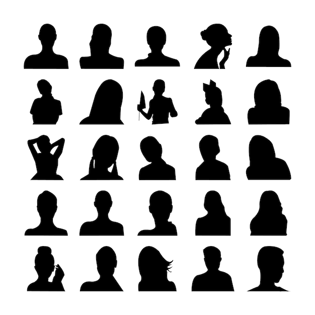 Poses Humaines Pictogramme Silhouettes