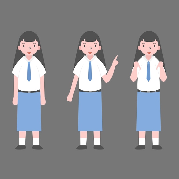 Poses de lycéenne indonésienne