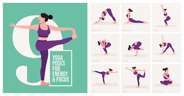 Poses De Yoga Pour L'énergie Et La Concentration Jeune Femme Pratiquant Des Poses De Yoga