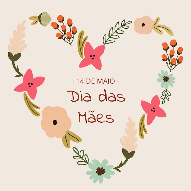 Vecteur post de coração para dia das mães