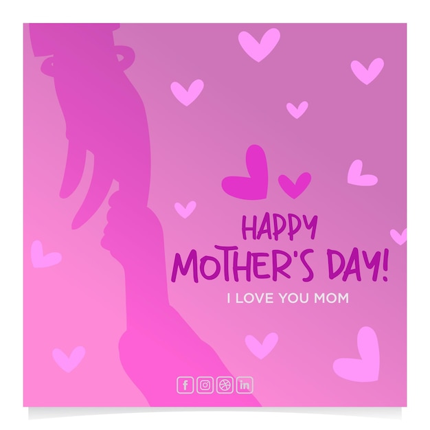 Vecteur post d'illustration vectorielle de la journée mondiale de la mère sur instagram