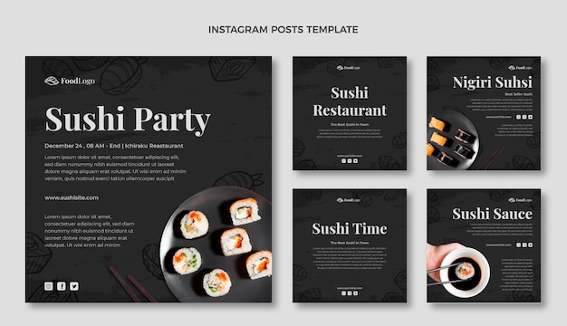 Post instagram alimentaire dessiné à la main