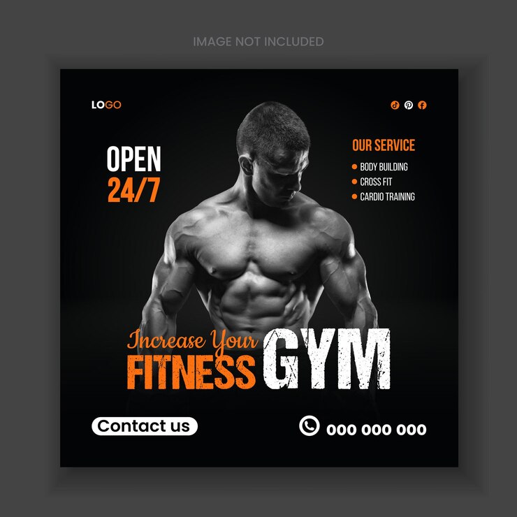 Vecteur post sur les réseaux sociaux de gymnastique et de fitness