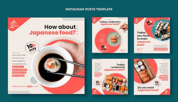 Vecteur poste instagram design plat