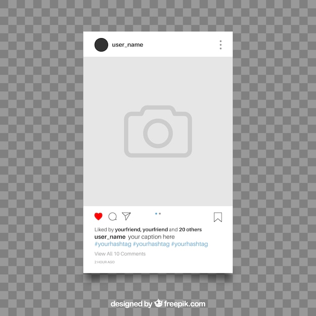 Vecteur poste instagram avec fond transparent