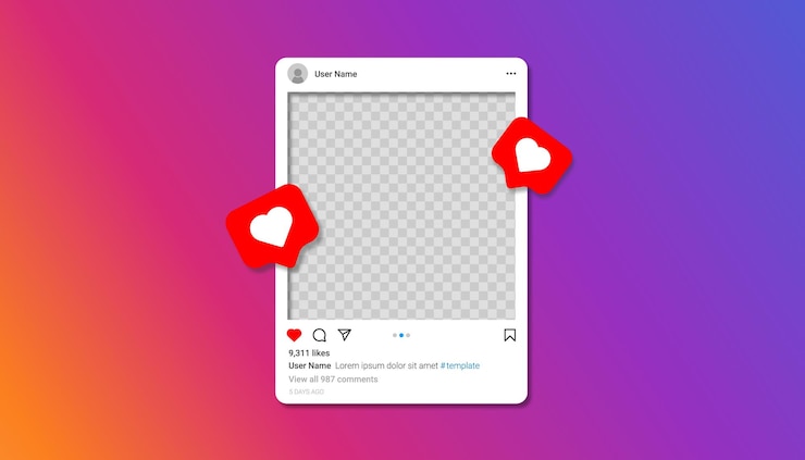 Poste Instagram avec fond transparent