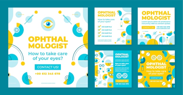 Poste Instagram Minimal D'ophtalmologiste Au Design Plat
