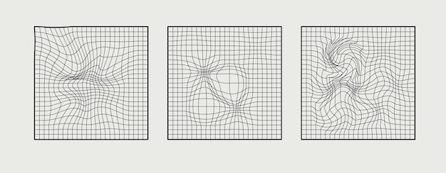 Vecteur poste d'onde synthétique à distorsion de réseau y2k