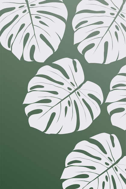 Vecteur poster d'art mural à la feuille de monstera poster de décoration murale à feuille de monstera décoration murale botanique imprimable