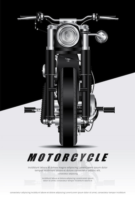 Poster Chopper Motorcycle Isolé