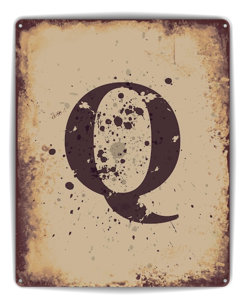 Poster en étain Q Fond vintage avec des taches et de la rouille Style rétro