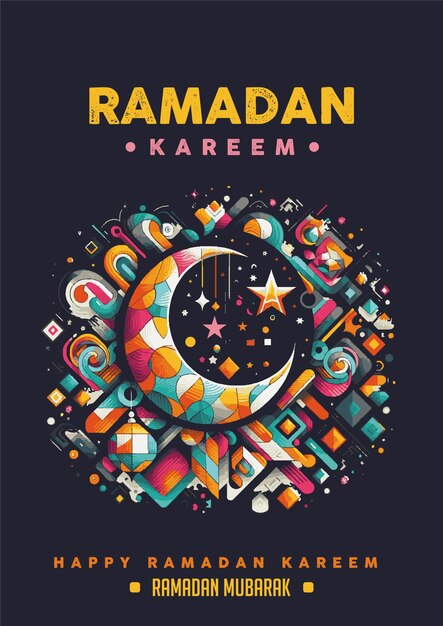 Vecteur poster de félicitations du ramadan design vectoriel culture islamique célébration carte de fête arrière-plan arabe