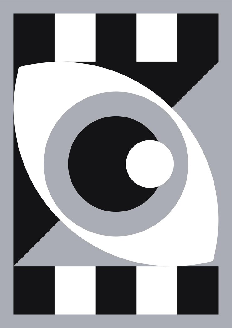 Vecteur poster d'œil bauhaus abstrait de style géométrique minimal des années 20