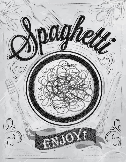 Poster Spaghetti Charbon