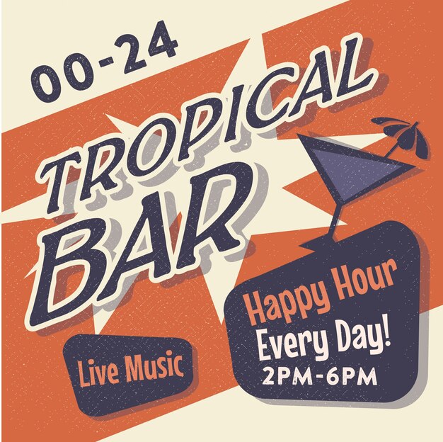 Poster Vintage Tropical Bar