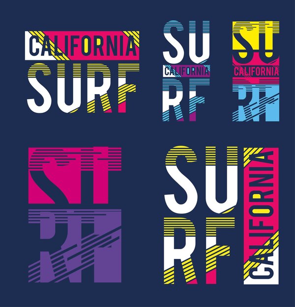 Vecteur a poster with the word surf on it