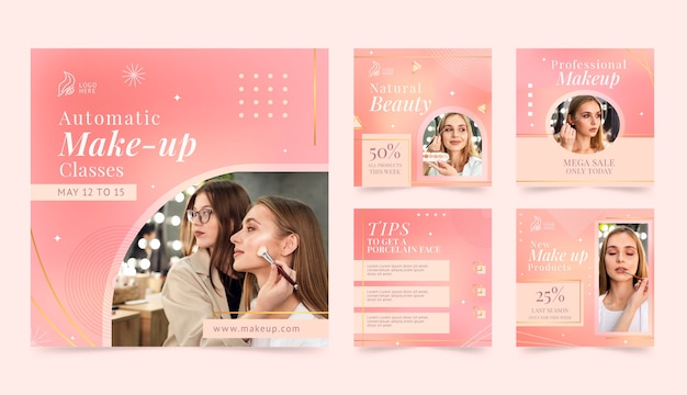 Posts instagram de maquilleur dégradé