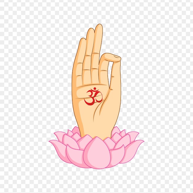 La Posture De La Main De Mahavir Sur Un Lotus Avec Un Fond Transparent