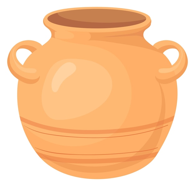 Pot en céramique ancienne icône de poterie d'argile de dessin animé