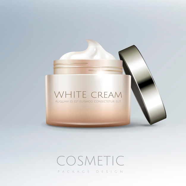 Pot de crème blanche en illustration 3d pour les utilisations de conception