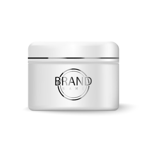 Vecteur pot de crème cosmétique isolé sur blanc