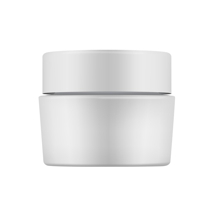 Vecteur pot de crème gris fermé isolé. cosmétiques de luxe.