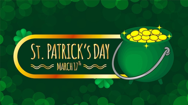 Pot Avec Pièces D'or Pour La Saint Patrick