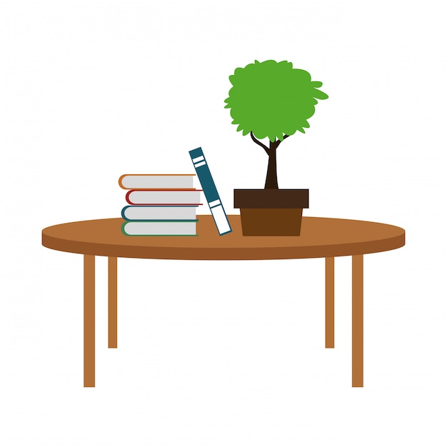 Pot De Plante Sur La Conception Graphique De Table Vector Illustration