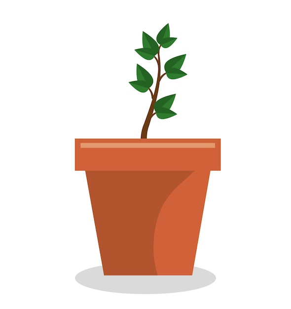 Pot De Plante Jardin Isolé Icône Vector Illustration Design