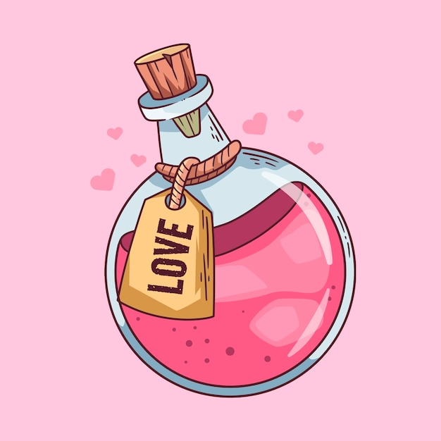 Potion D'amour Illustrée Dessinée à La Main